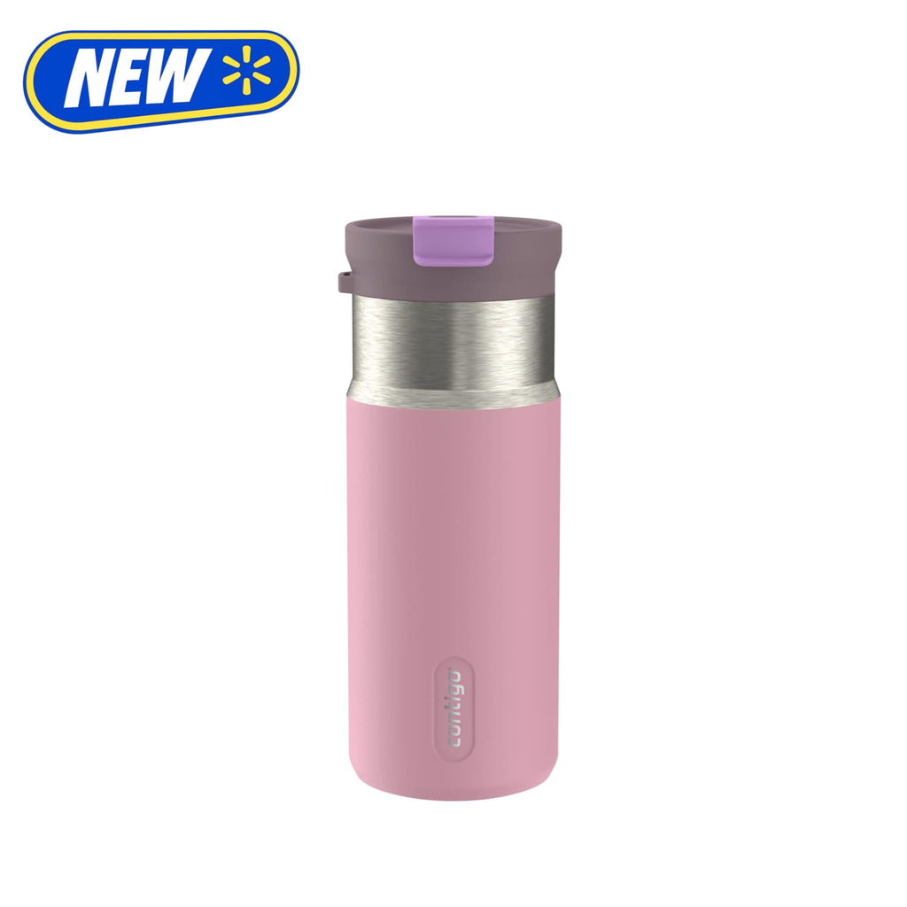 Contigo Water Bottle - 16 Oz, Stainless Steel, Vacuum Insulated Leakproof, DualSip 2-Way Lid, Lunar Petal