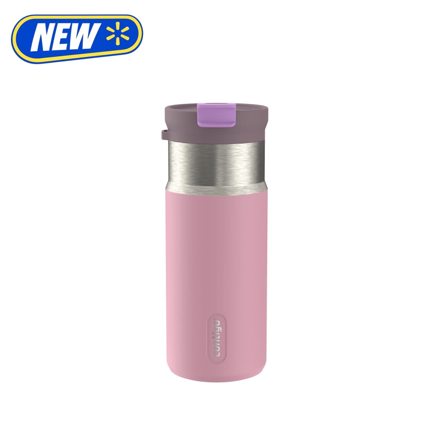 Contigo Water Bottle - 16 Oz, Stainless Steel, Vacuum Insulated Leakproof, DualSip 2-Way Lid, Lunar Petal