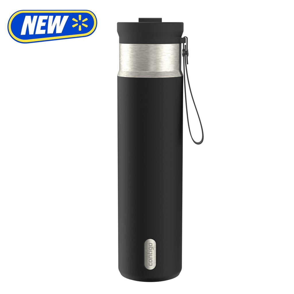 Contigo Water Bottle - 28 Oz, Stainless Steel, Vacuum Insulated Leakproof, DualSip 2-Way Lid, Licorice
