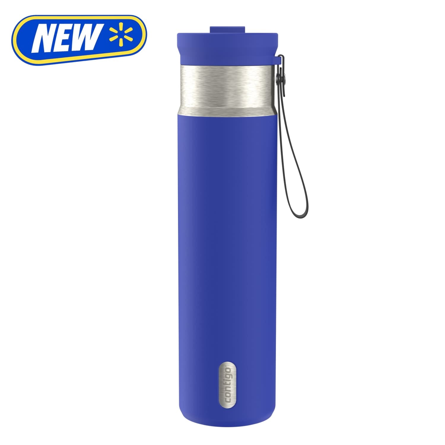 Contigo Water Bottle - 28 Oz, Stainless Steel, Vacuum Insulated Leakproof, DualSip 2-Way Lid, Wild Indigo