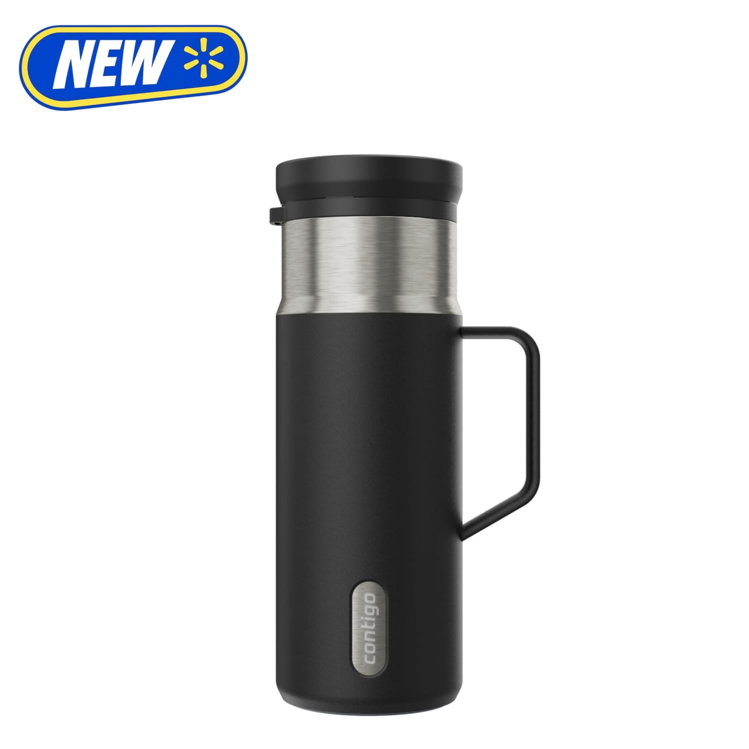 Contigo Water Bottle - 18 Oz, Stainless Steel, Vacuum Insulated Leakproof With Carrying Strap, SnapSeal Lid, Licorice
