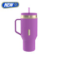 Contigo 30 oz Stainless Steel Water Bottle Tumbler with Straw – Leak-Proof Insulated Travel Mug - Reusable Water Bottle, Side Handle, Purple/Champagne