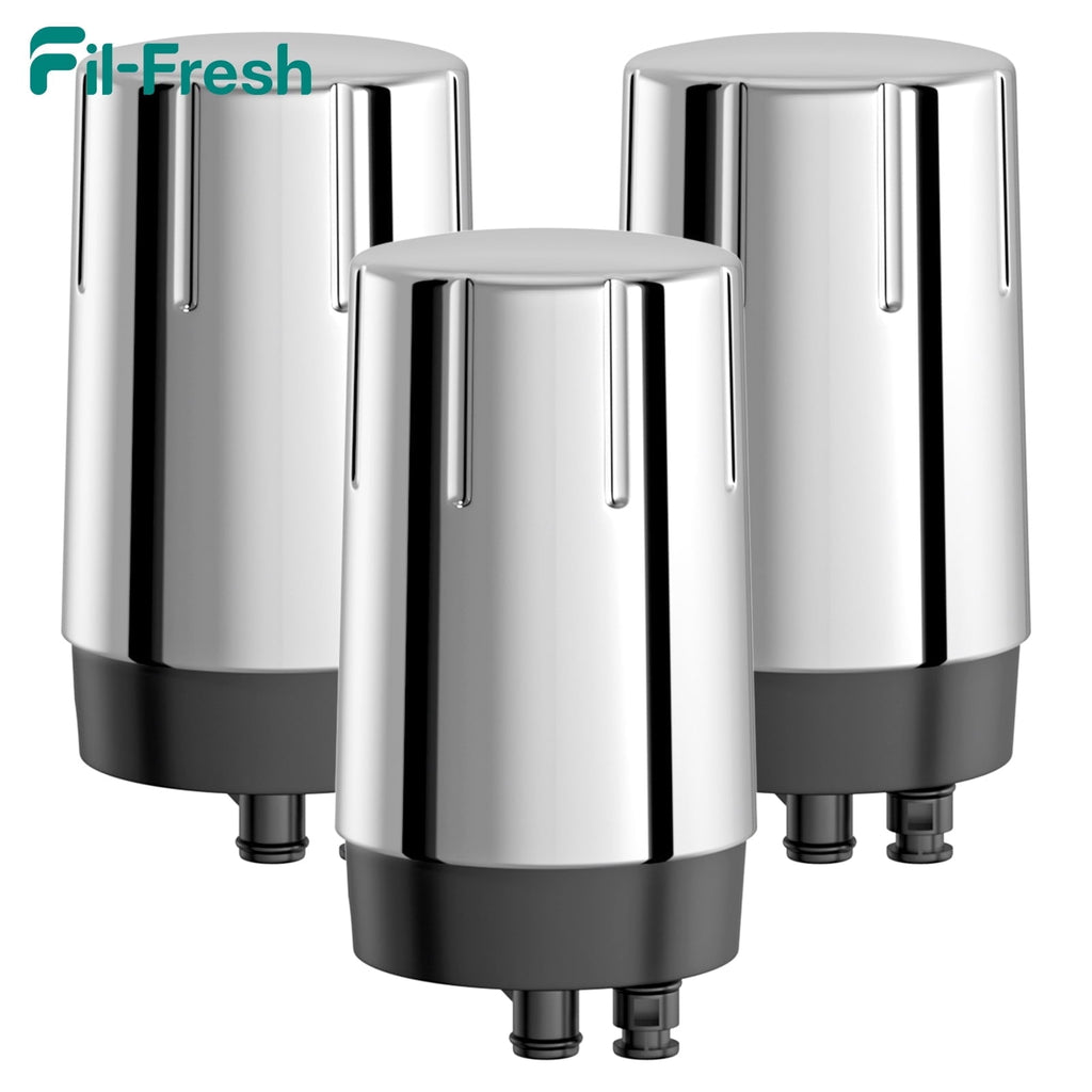 Fil-Fresh 3-Pack Faucet Water Filter - Replacement for Brita Faucet Brita Faucet Water Filter, FR-200, FF-100, Brita 36311 On Tap Faucet Filter System, BPA-Free, 4-Month/100 Gallon, Chrome Finish