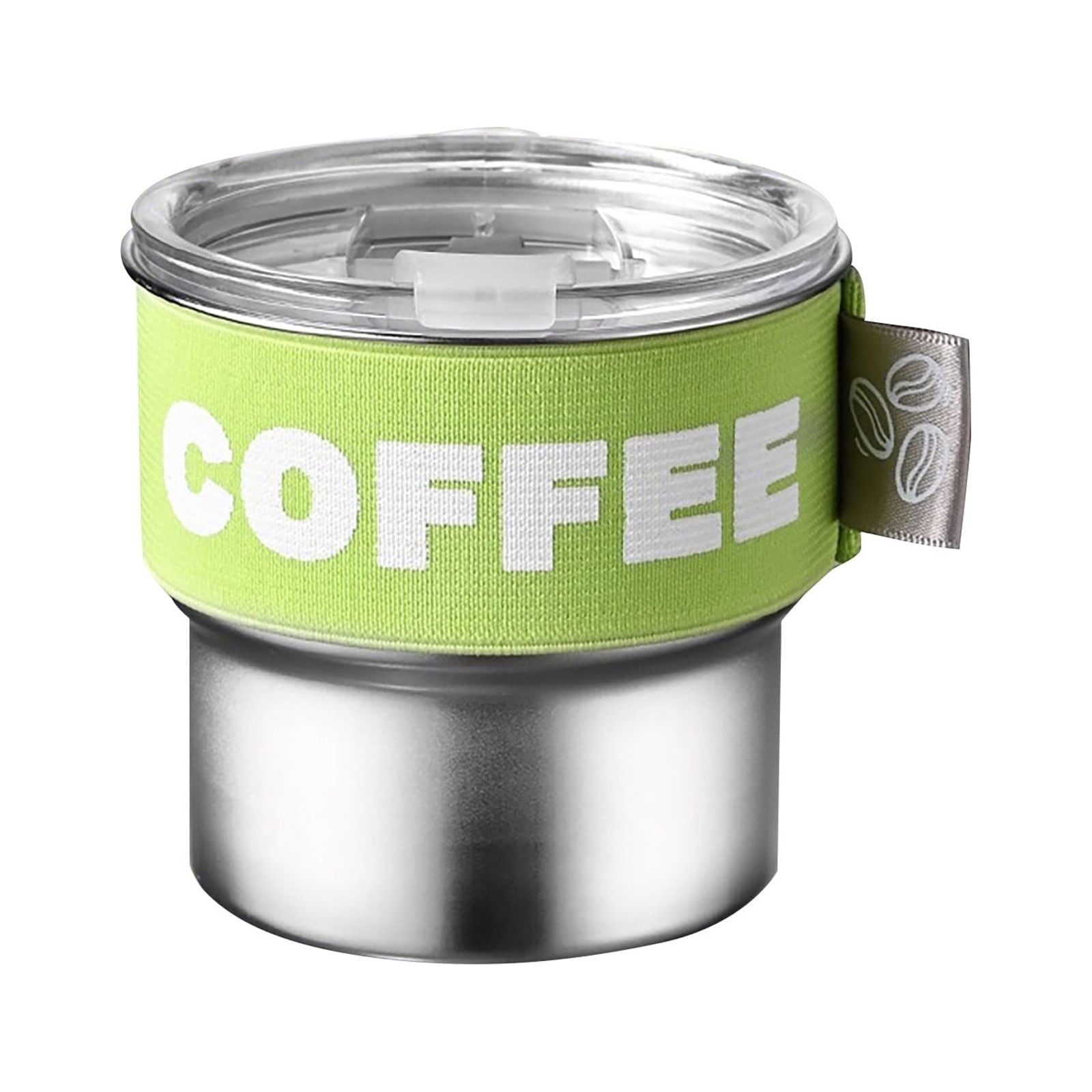 Insulated Coffee Cup with Lid - 400ML Stainless Steel Travel Mug Portable Leak Proof Design Elastic Sleeve for Home and Car Use
