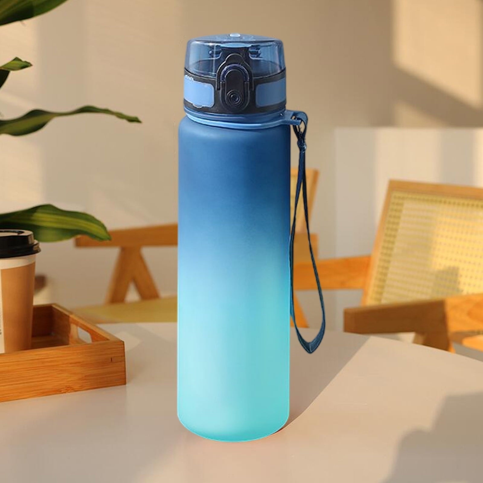 Kumdkd 24oz Leakproof Water Bottle with Infuser - Gradient Color Tritan Sports Cup for Gym & Hiking - BPA-Free Thermal Locking Tumbler for Hot/Cold Drinks