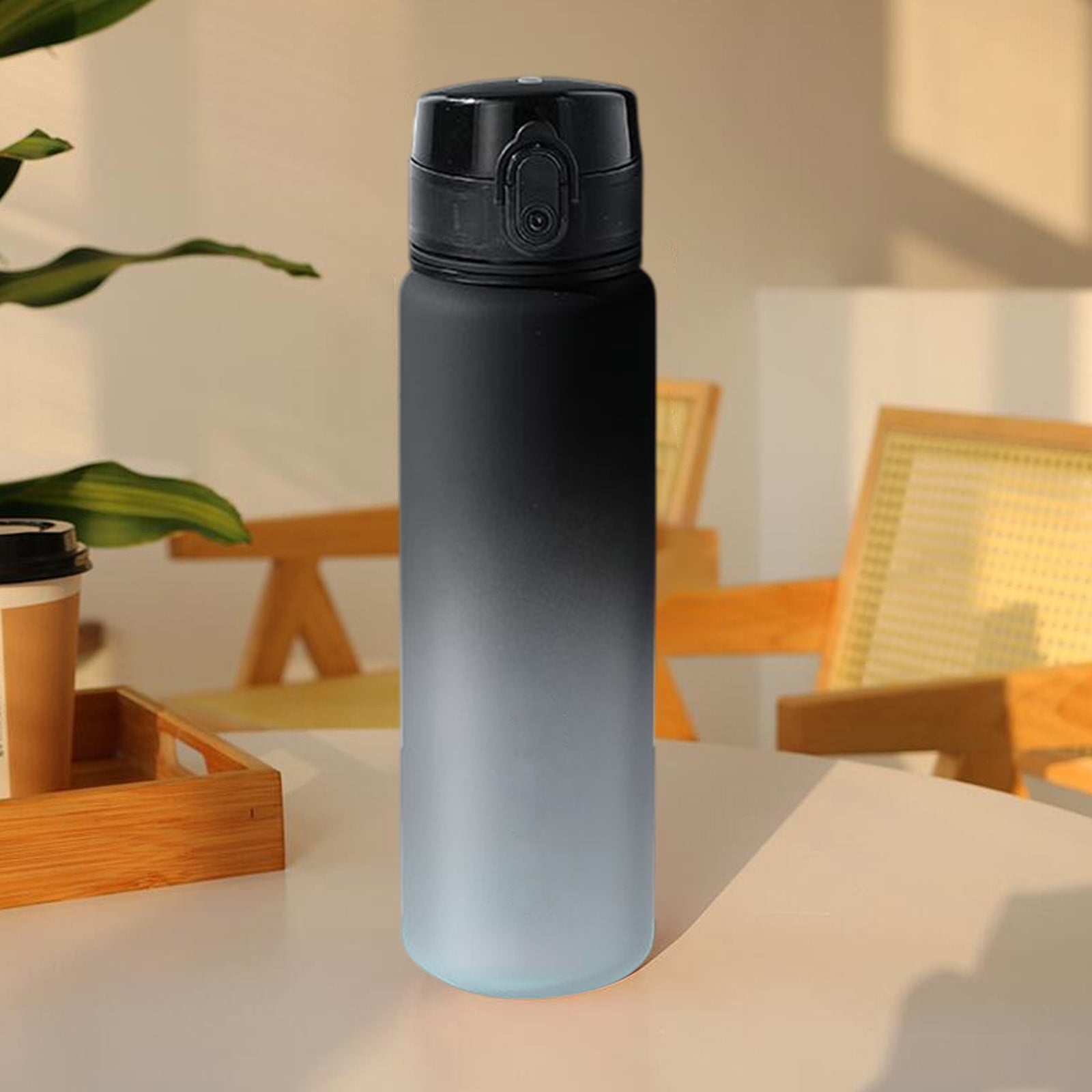 Kumdkd 24oz Leakproof Water Bottle with Infuser - Gradient Color Tritan Sports Cup for Gym & Hiking - BPA-Free Thermal Locking Tumbler for Hot/Cold Drinks