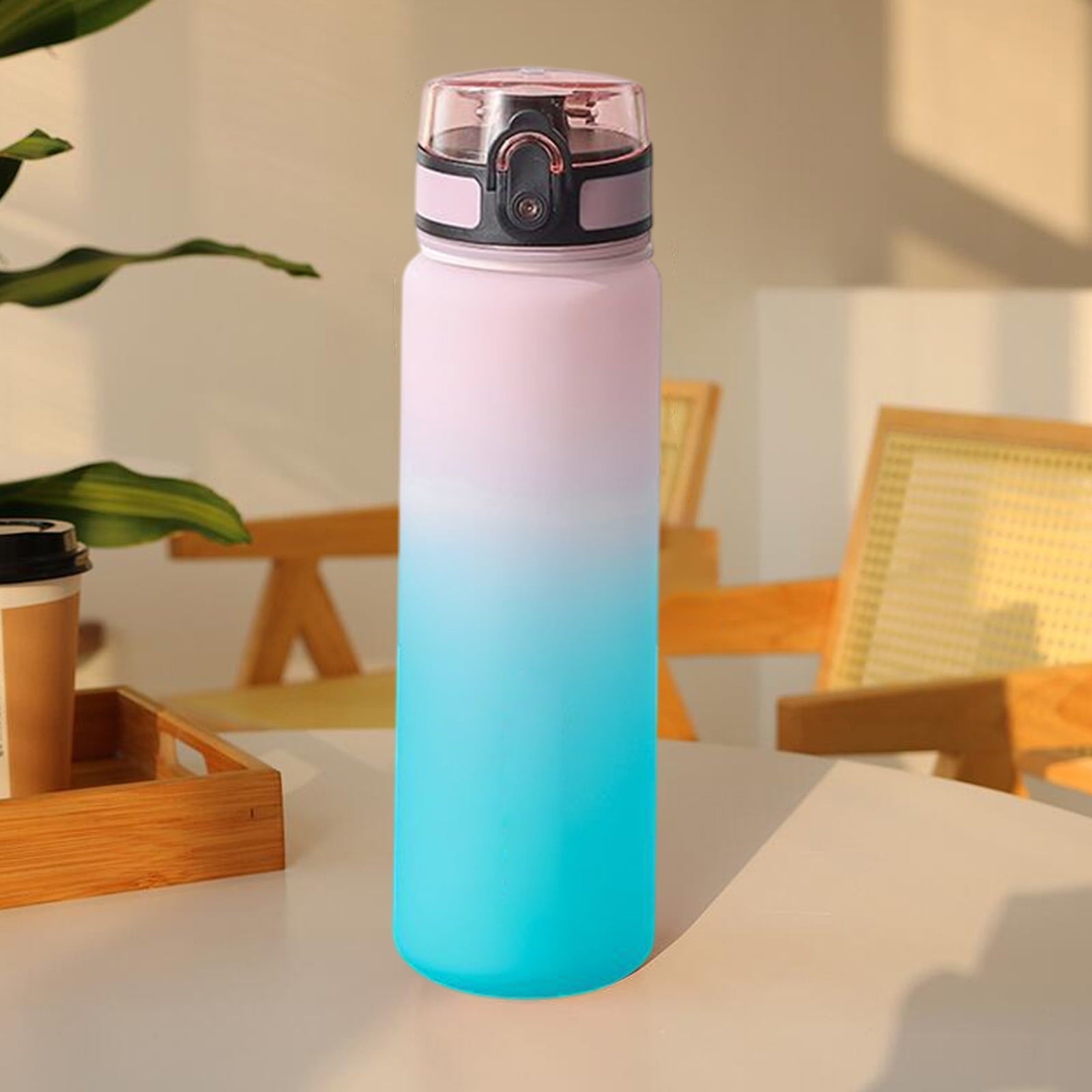 Kumdkd 24oz Leakproof Water Bottle with Infuser - Gradient Color Tritan Sports Cup for Gym & Hiking - BPA-Free Thermal Locking Tumbler for Hot/Cold Drinks