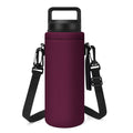 Linkidea Neoprene Water Bottle Carrier with Strap Compatible with YETI Rambler Bottle 18oz/26oz - Yonder 25oz, Insulated Waterbottle Sling Bag with Shoulder Strap, Wine Red