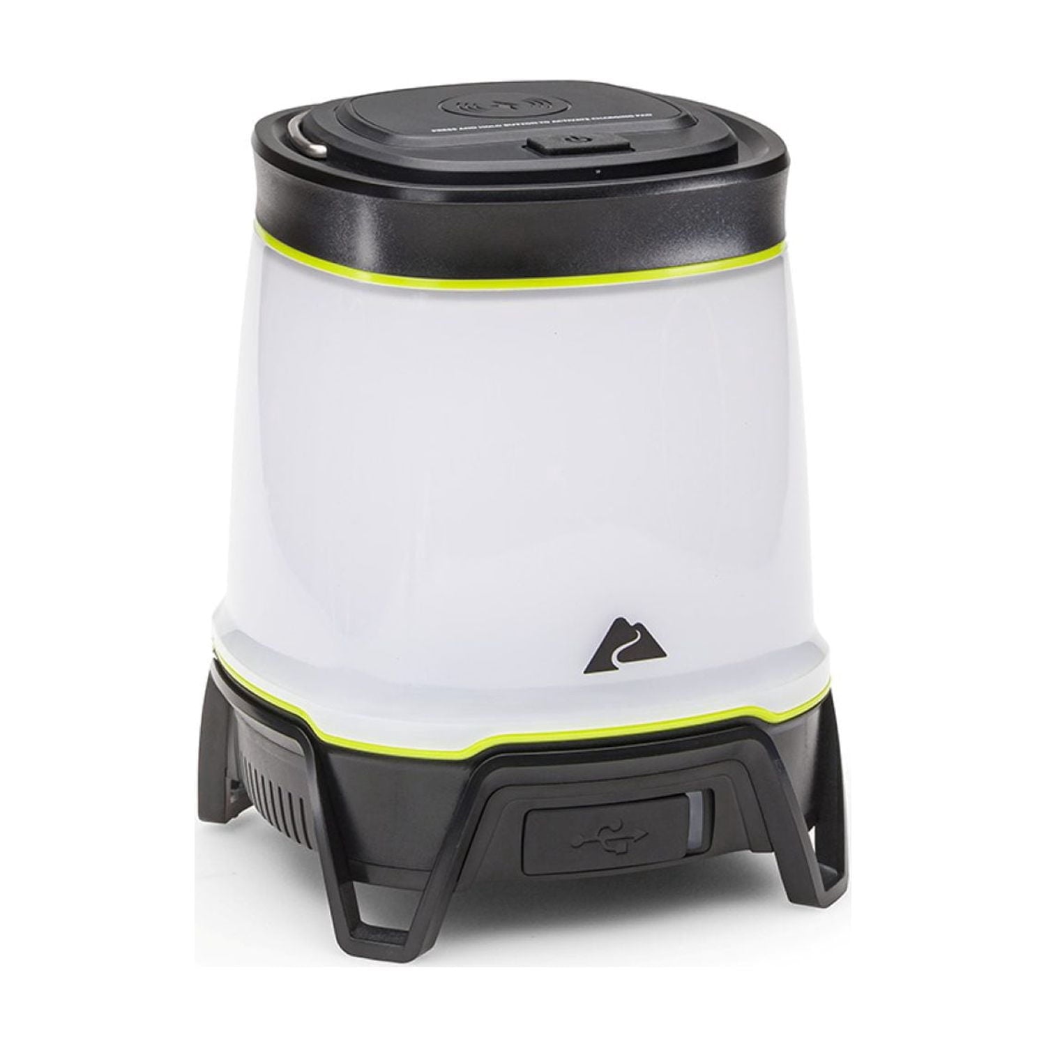 Ozark Trail 4000 Lumen Rechargeable LED Lantern with Qi Wireless Charging Pad – 4 Light Modes - Water-Resistant, Green and Gray