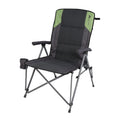Ozark Trail High Back Hard Arm Outdoor Adult Camp Chair with Cup Holder - Polyester, Green