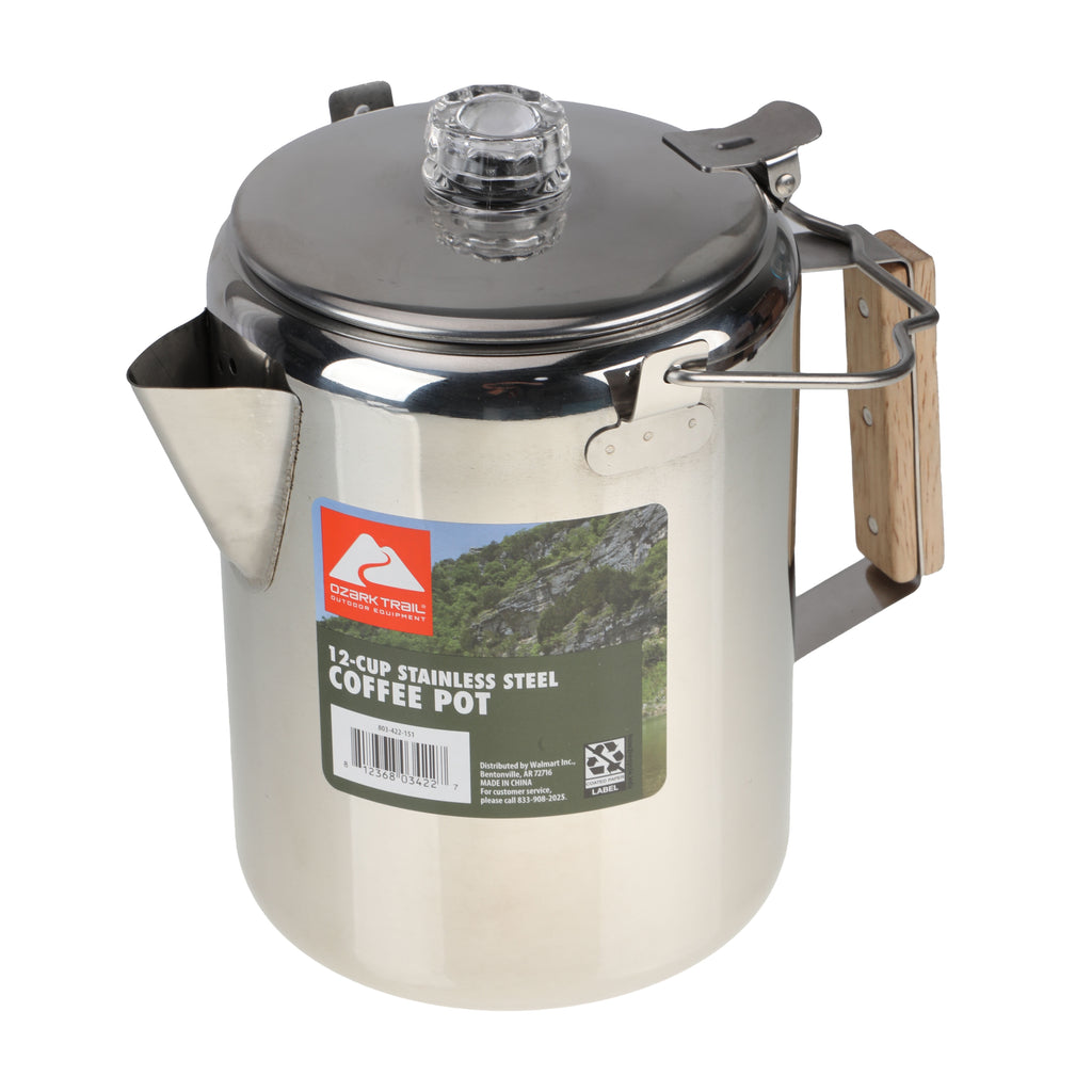 Ozark Trail 12-Cup Stainless Steel Camping Percolator