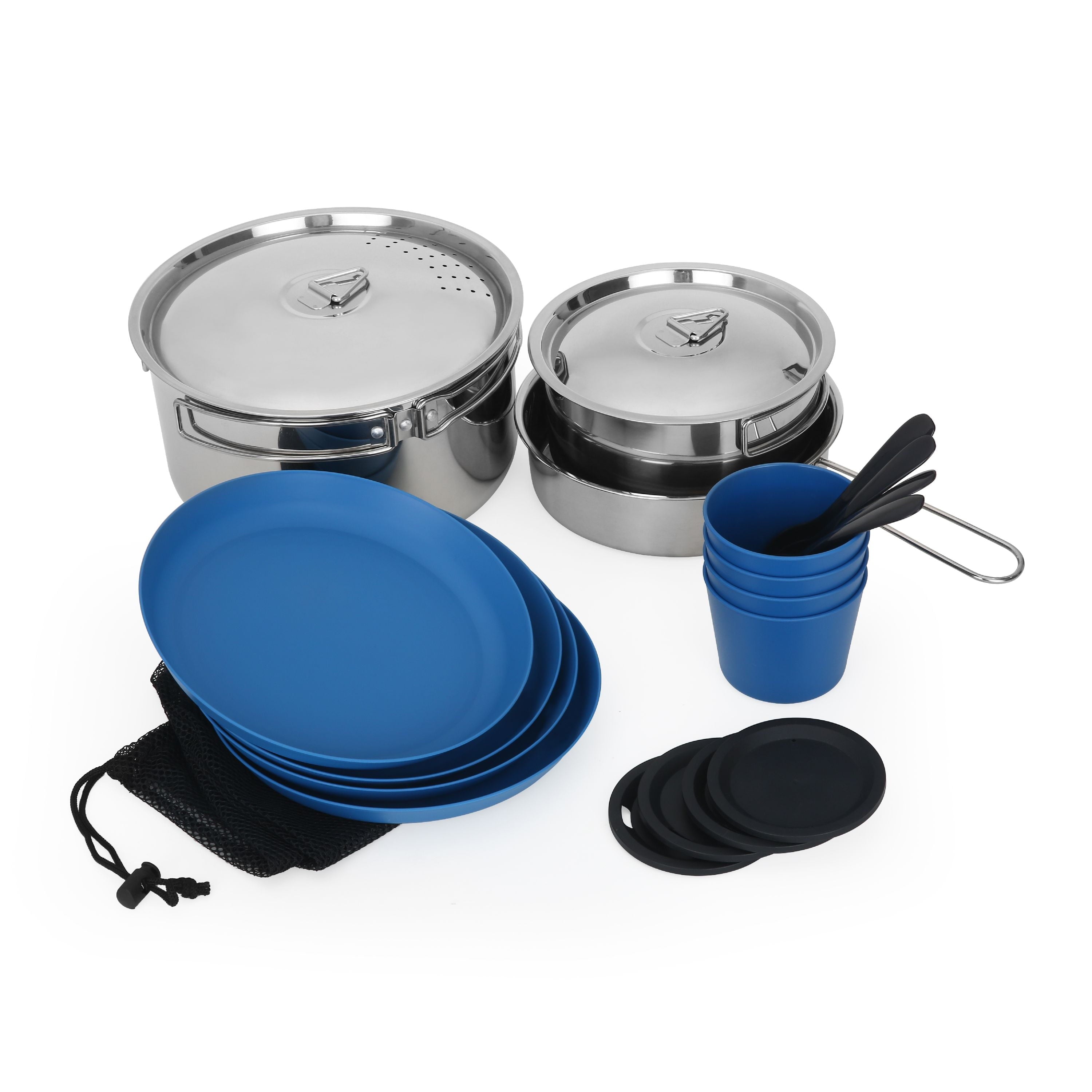 Ozark Trail 22-Piece Non-Stick Camping Mess Kit with Mesh Bag