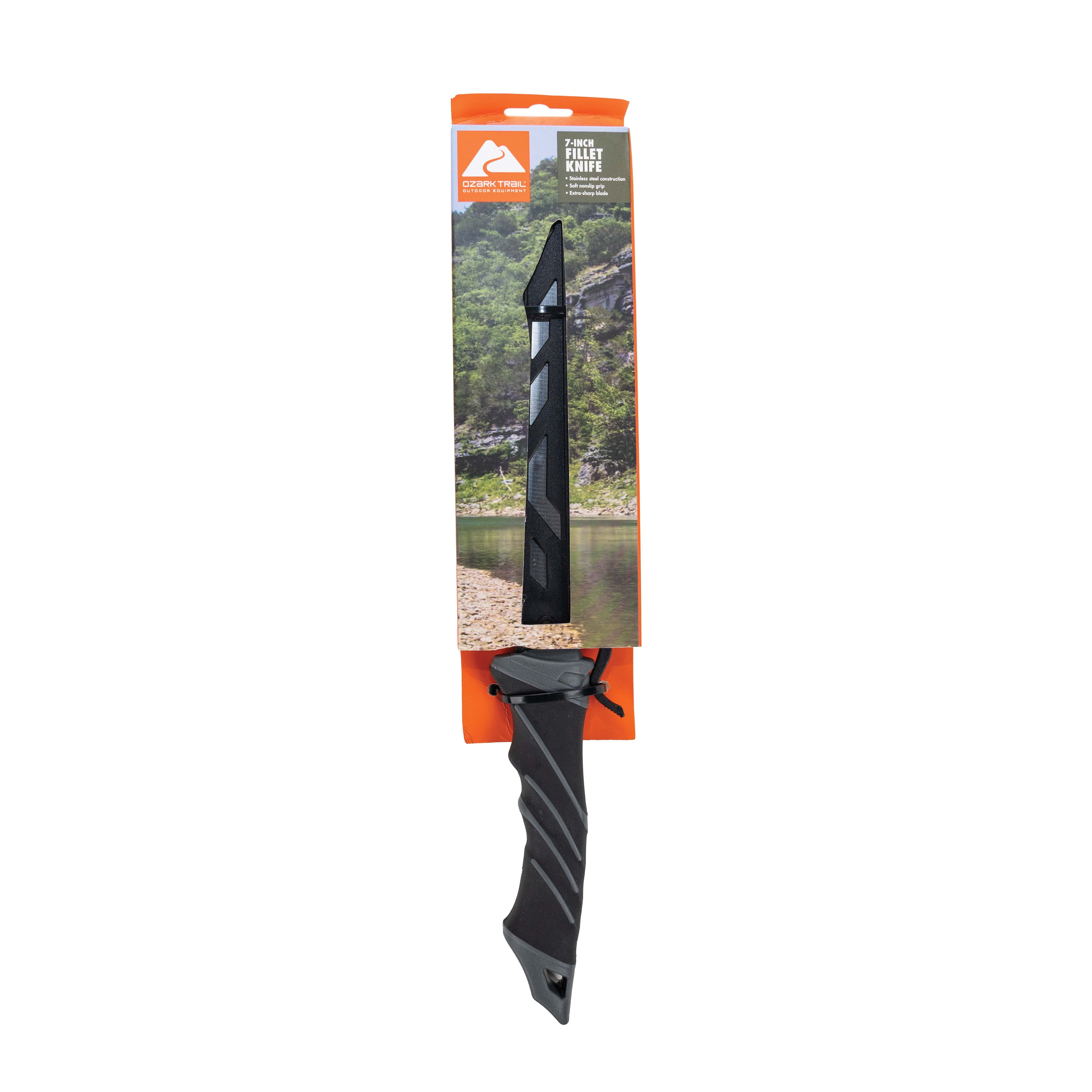 Ozark Trail 7 in Stainless Steel Fillet Knife with Soft Grip Handle & Sheath