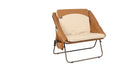 Ozark Trail Padded Foldable Camping Glamping Chair with Side Storage - Brown and Beige, Adult