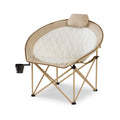Ozark Trail Glamping Round Chair - Oversized & Padded, Soft Cozy Fabric, 300 lbs Capacity, Portable Camping & Outdoor Chair, Tan