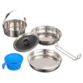 Ozark Trail 5-Piece Stainless Steel - Aluminum, and Plastic Space-Saving Cookware Camping Mess Kit