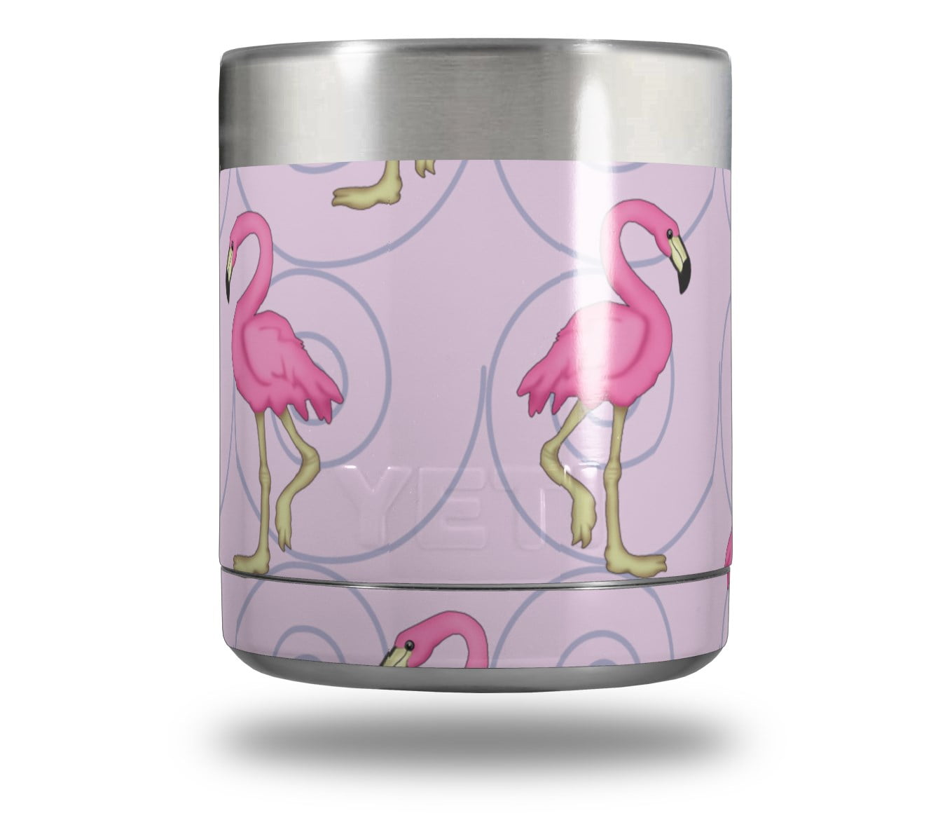 Skin Decal Wrap for Yeti Rambler Lowball - Flamingos on Pink by WraptorSkinz