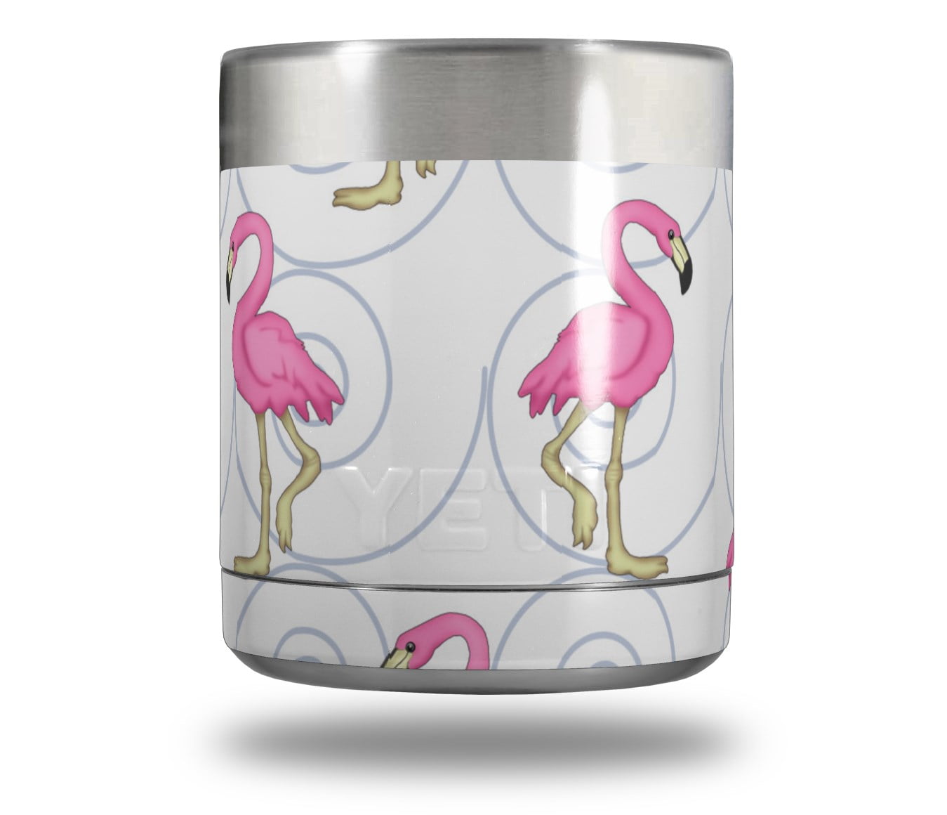 Skin Decal Wrap for Yeti Rambler Lowball - Flamingos on White by WraptorSkinz