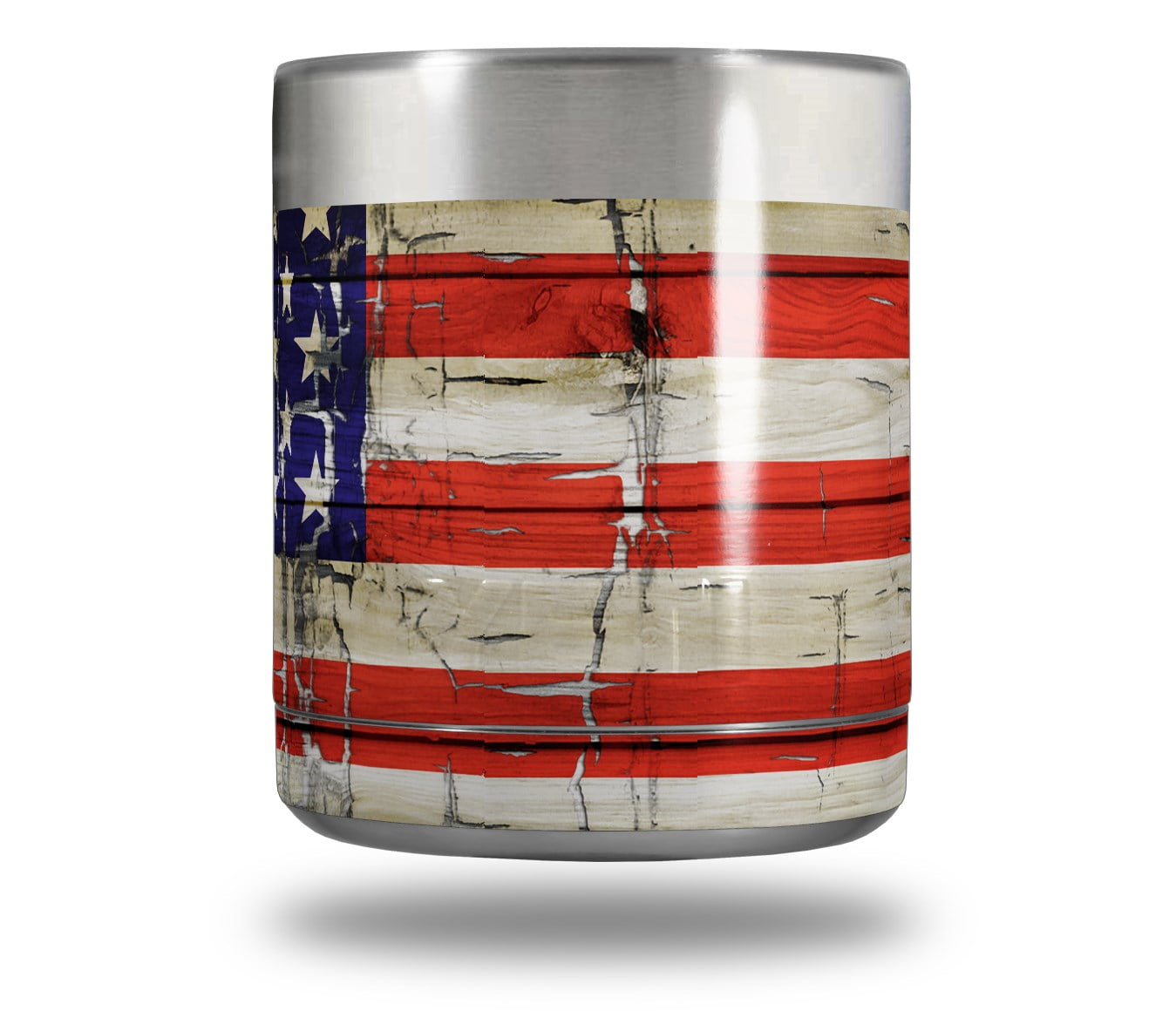 Skin Decal Wrap for Yeti Rambler Lowball - Painted Faded and Cracked USA American Flag by WraptorSkinz