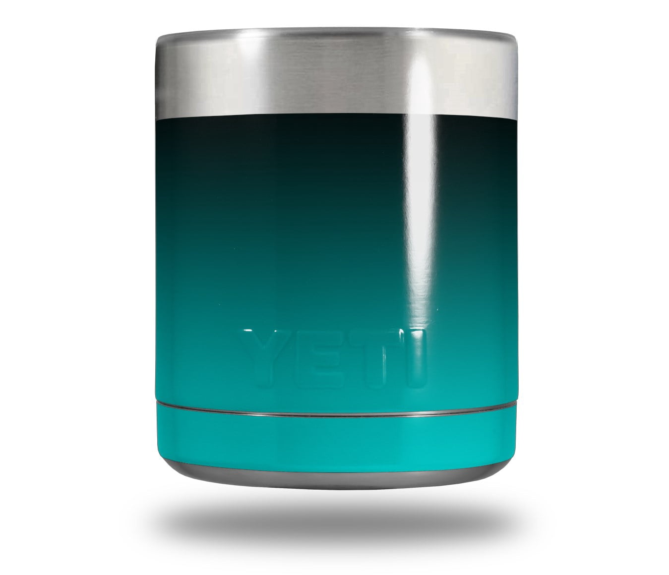 Skin Decal Wrap for Yeti Rambler Lowball - Smooth Fades Neon Teal Black by WraptorSkinz