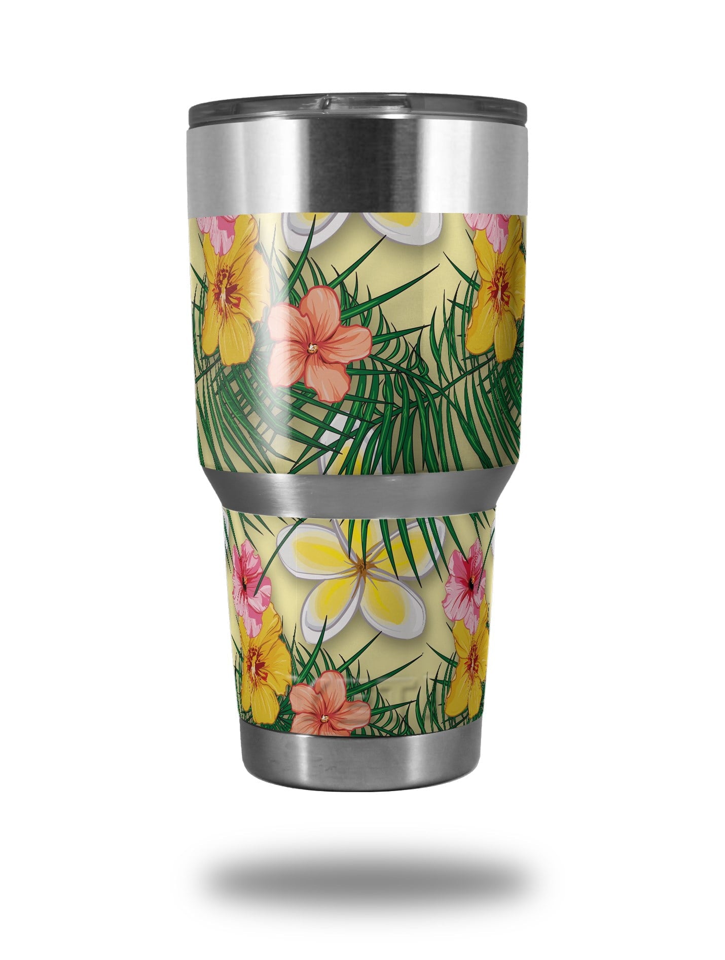 Skin Decal Wrap for Yeti Tumbler Rambler 30 oz Beach Flowers 02 Yellow Sunshine (TUMBLER NOT INCLUDED) by WraptorSkinz