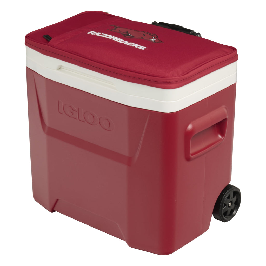 University of Arkansas Razorbacks 28 QT Laguna Soft Top Wheeled Cooler by Igloo - Red