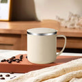 Uuiauoio 350ml Stainless Steel Coffee Mug - Double Wall Insulated Travel Coffee Mug - Unbreakable Metal Coffee Cup for Camping, Office & Car, Leakproof with Handle, 1ps