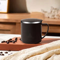 Uuiauoio 350ml Stainless Steel Coffee Mug - Double Wall Insulated Travel Coffee Mug - Unbreakable Metal Coffee Cup for Camping, Office & Car, Leakproof with Handle, 1ps