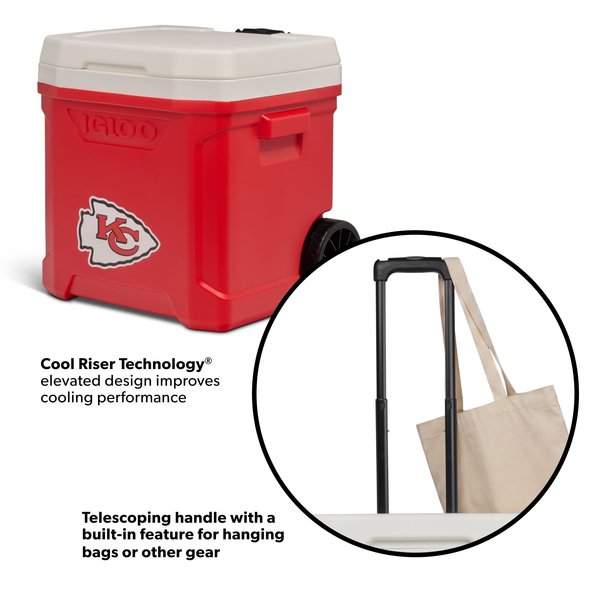 Igloo 60 QT Profile II NFL Rolling Cooler - Kansas City Chiefs, Red