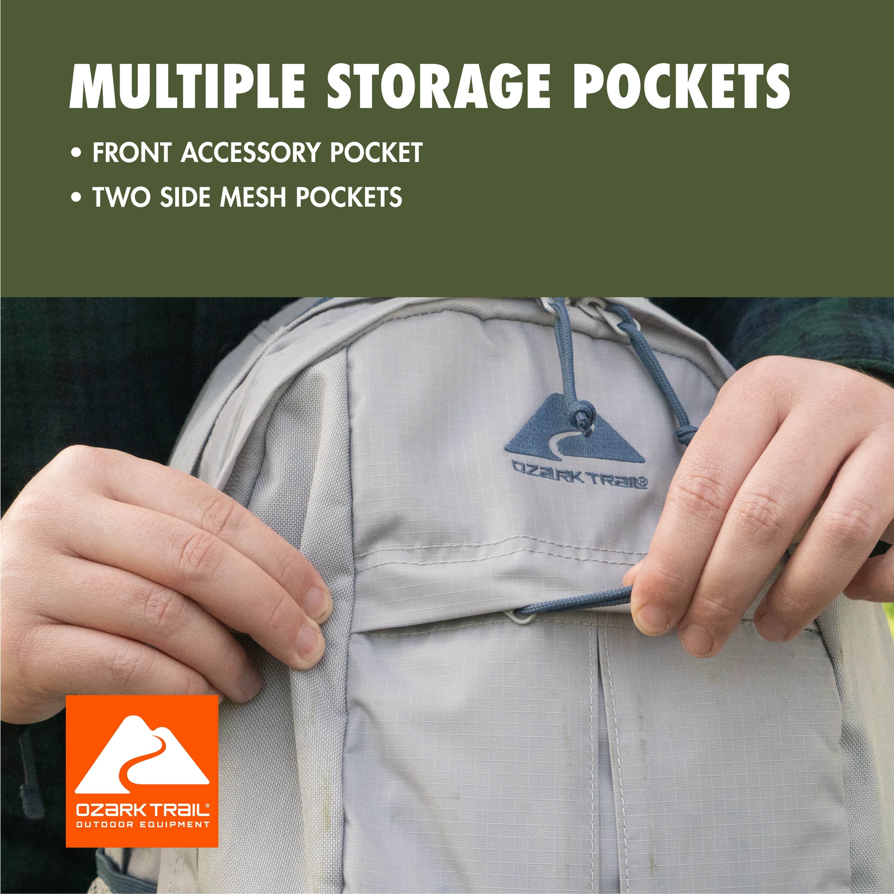 Ozark Trail Adult 25L Polyester Hiking Backpack - Gray