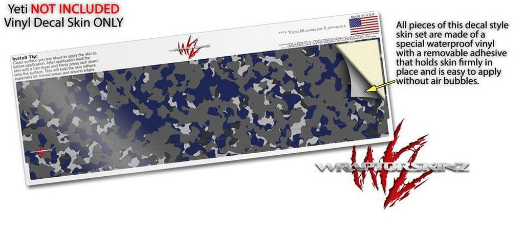 Skin Decal Wrap for Yeti Rambler Lowball - WraptorCamo Old School Camouflage Camo Blue Navy by WraptorSkinz