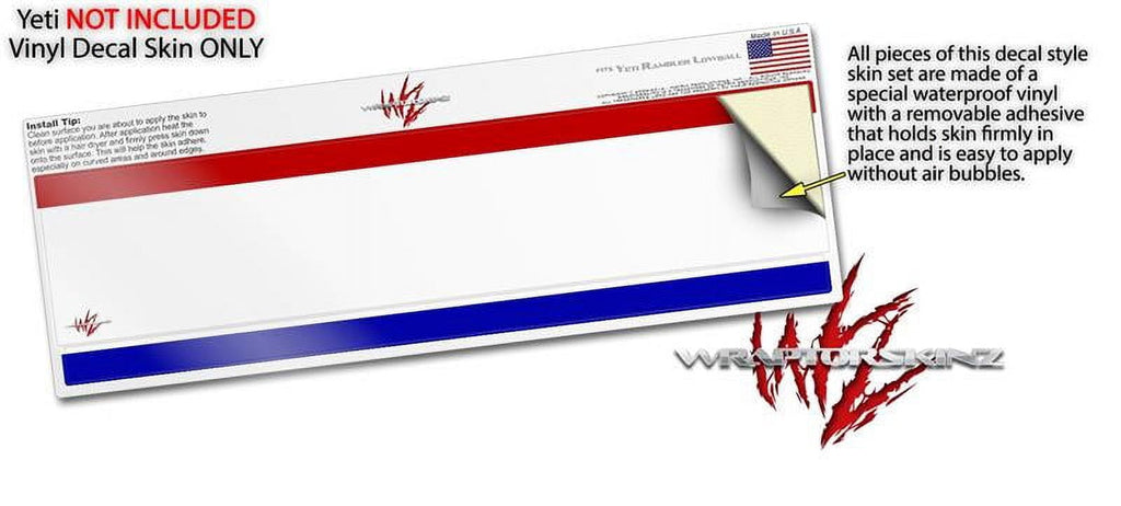 Skin Decal Wrap for Yeti Rambler Lowball - Red White and Blue by WraptorSkinz