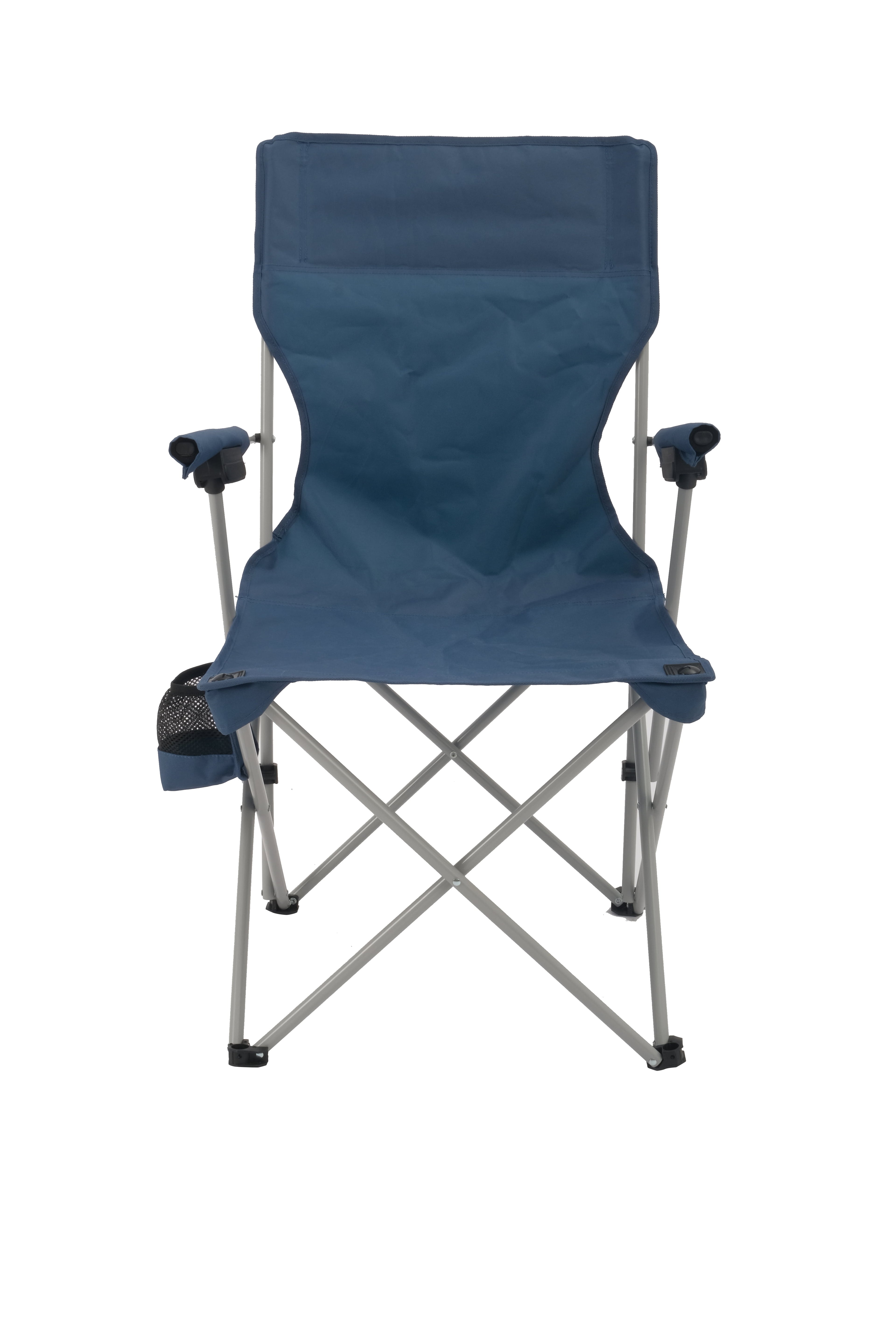 Ozark Trail Hard Arm Camping Chair with Durable Polyester Seat and Steel Frame - Portable with Cup Holder