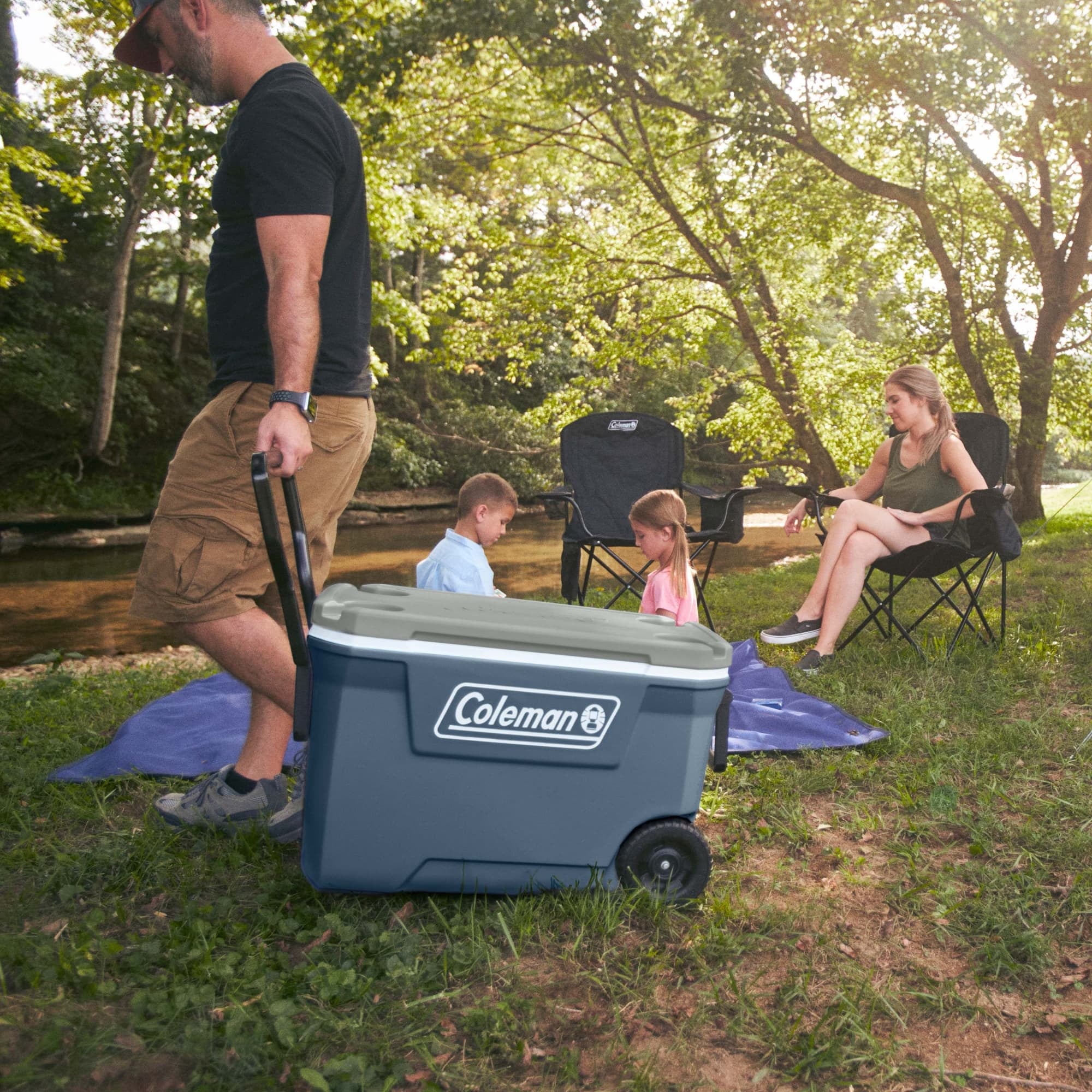 Coleman 316 Series 62QT Hard Chest Wheeled Cooler - Lakeside Blue