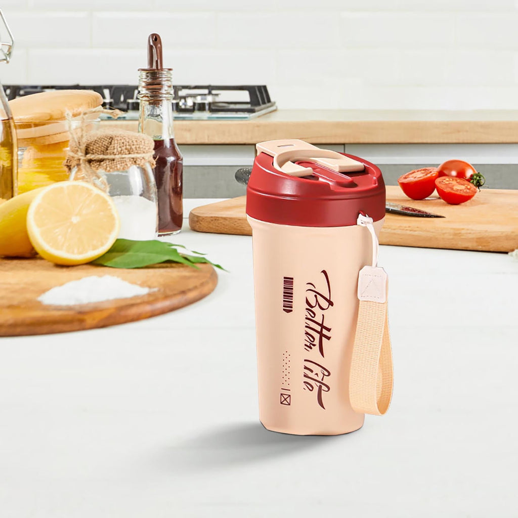 Fzsteel Premium Double Wall Insulated Stainless Steel Travel Mug - 17.6oz Leak-Proof Portable Coffee Tumbler with Handle for Car, Office, and Outdoor Use