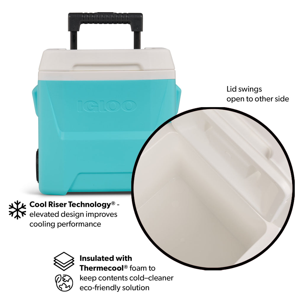 Igloo 16 QT Laguna Hard Side Ice Chest Cooler with Wheels - Aqua Blue - 2-Pack