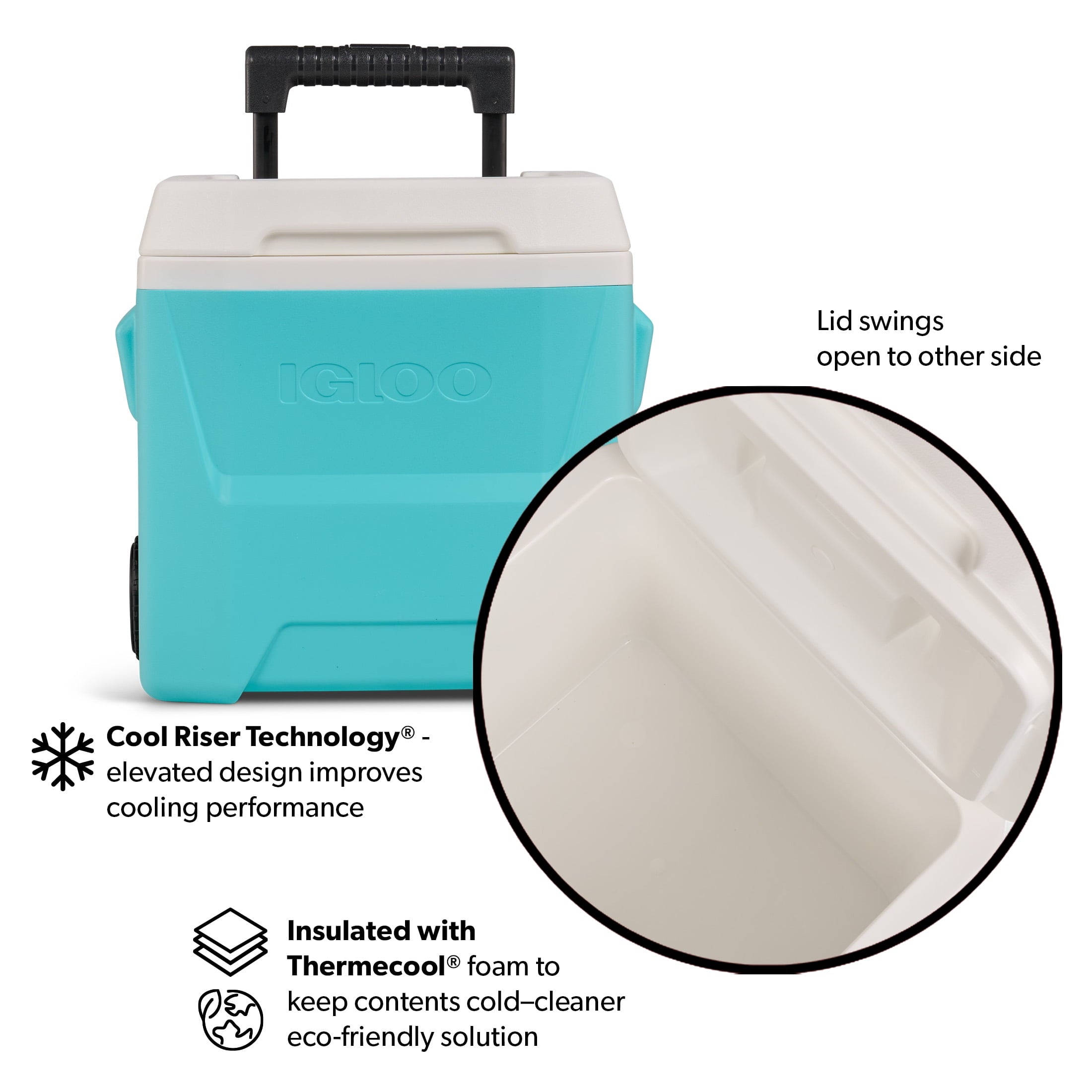 Igloo 16 QT Laguna Hard Side Ice Chest Cooler with Wheels - Aqua Blue - 2-Pack