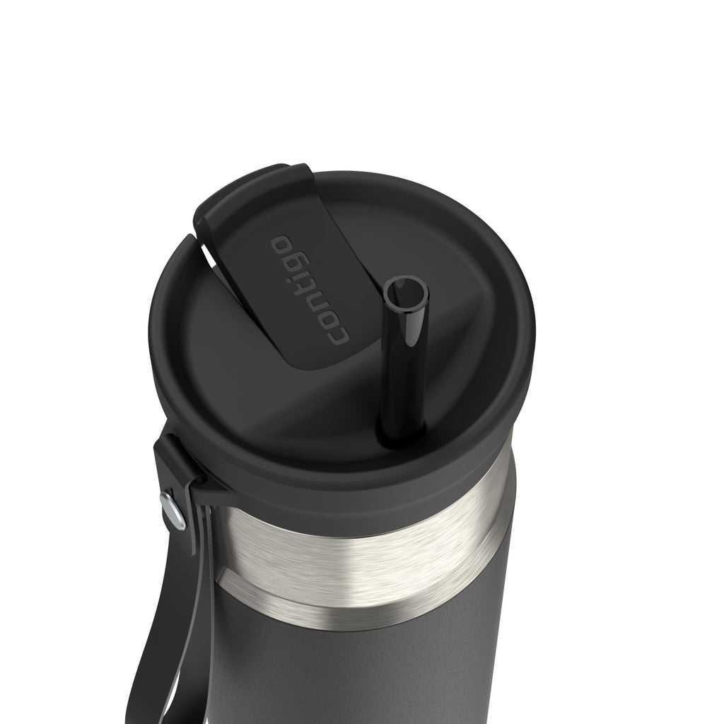Contigo SnapSeal 20 oz Leakproof Stainless Steel Water Bottle with Reusable Straw - Vacuum-Insulated for Hot & Cold Drinks, Spill-Proof AutoClose Opening, BPA-Free & Lead-Free, Dishwasher Safe