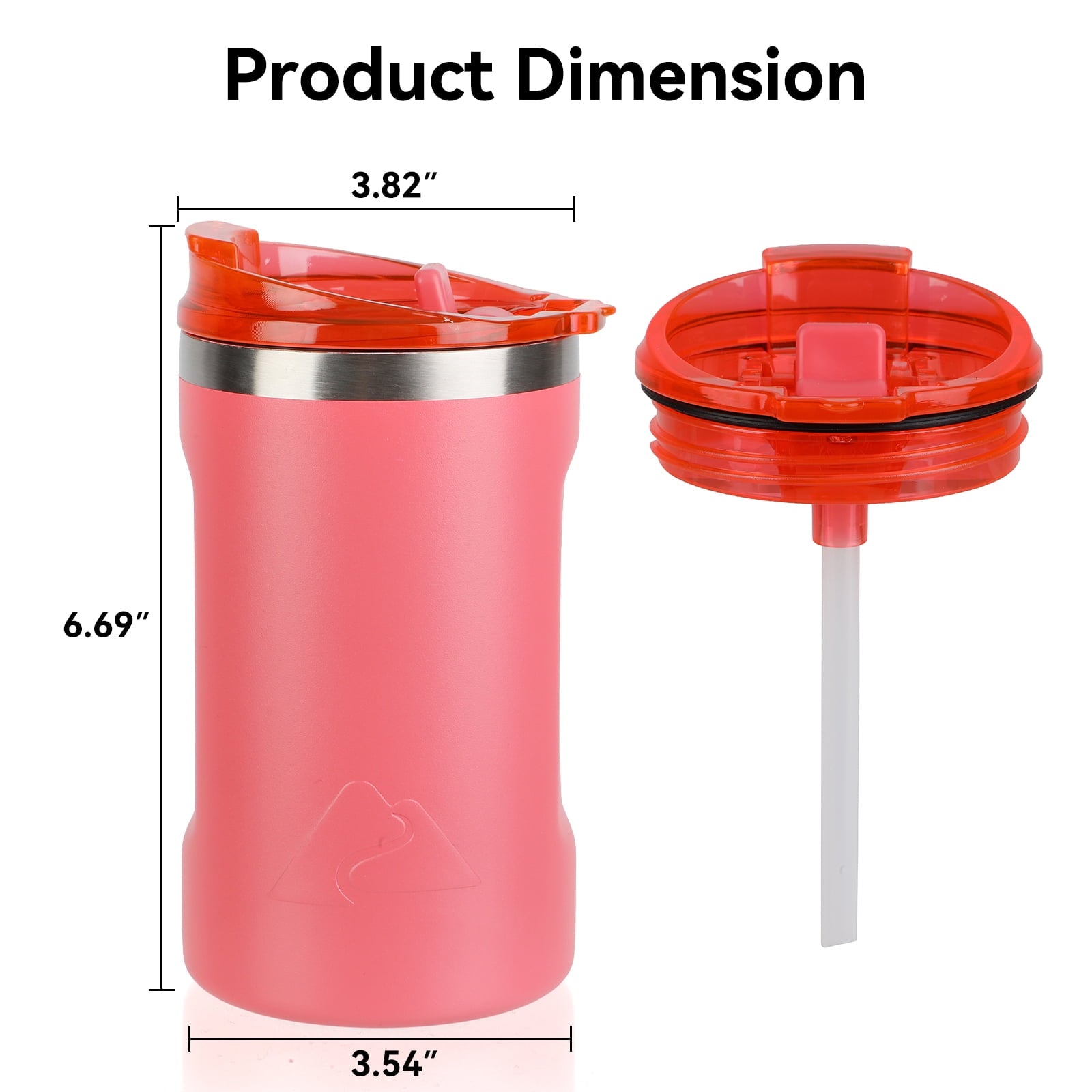 Ozark Trail 16oz Ceramic Lined Stainless Steel Can Tumbler with 2-in-1 Lid - Coral
