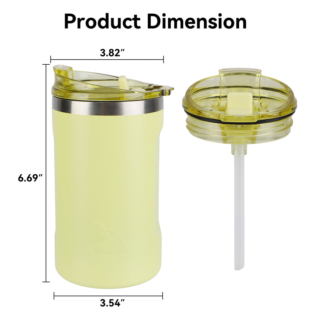 Ozark Trail 16oz Ceramic Lined Stainless Steel Can Tumbler with 2-in-1 Lid - Yellow