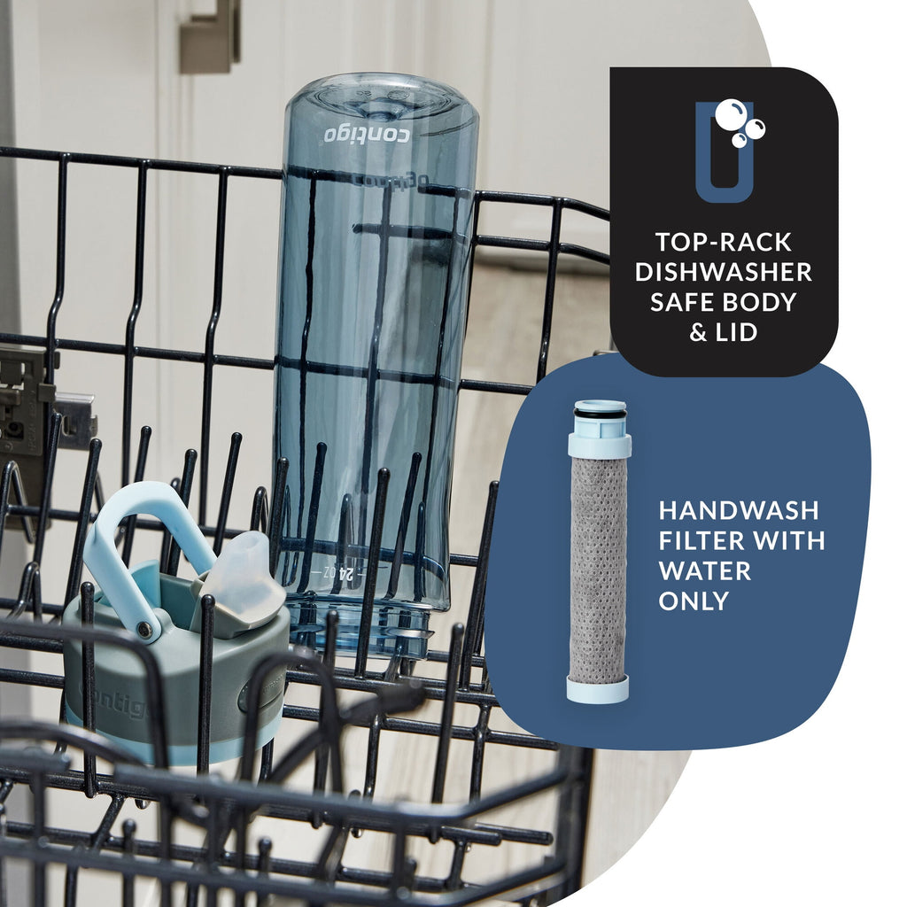 Contigo® Wells Plastic Filter Water Bottle with AUTOSPOUT® Straw Lid - 24 Oz., Dark Ice
