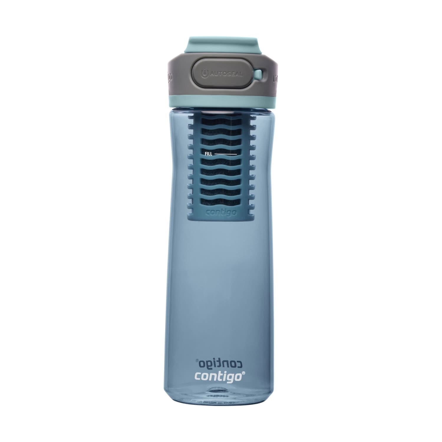 Contigo Clybourn Plastic FreeFlow Filter Water Bottle with AUTOSEAL Lid 24 oz. - Dark Ice, with Replacable Filter - 2-Pack
