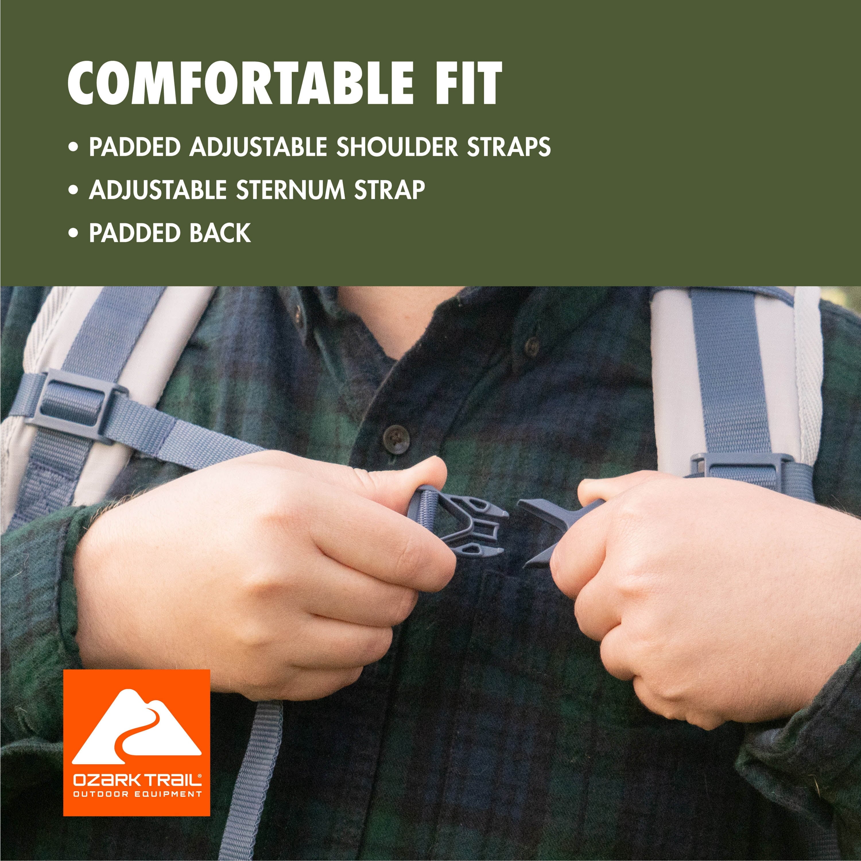 Ozark Trail Adult 25L Polyester Hiking Backpack - Gray