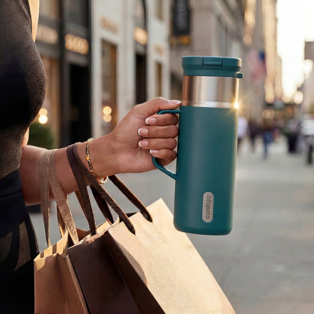 Contigo Water Bottle - 18 Oz, Stainless Steel, Vacuum Insulated Leakproof, SnapSeal Lid, Mineral Teal
