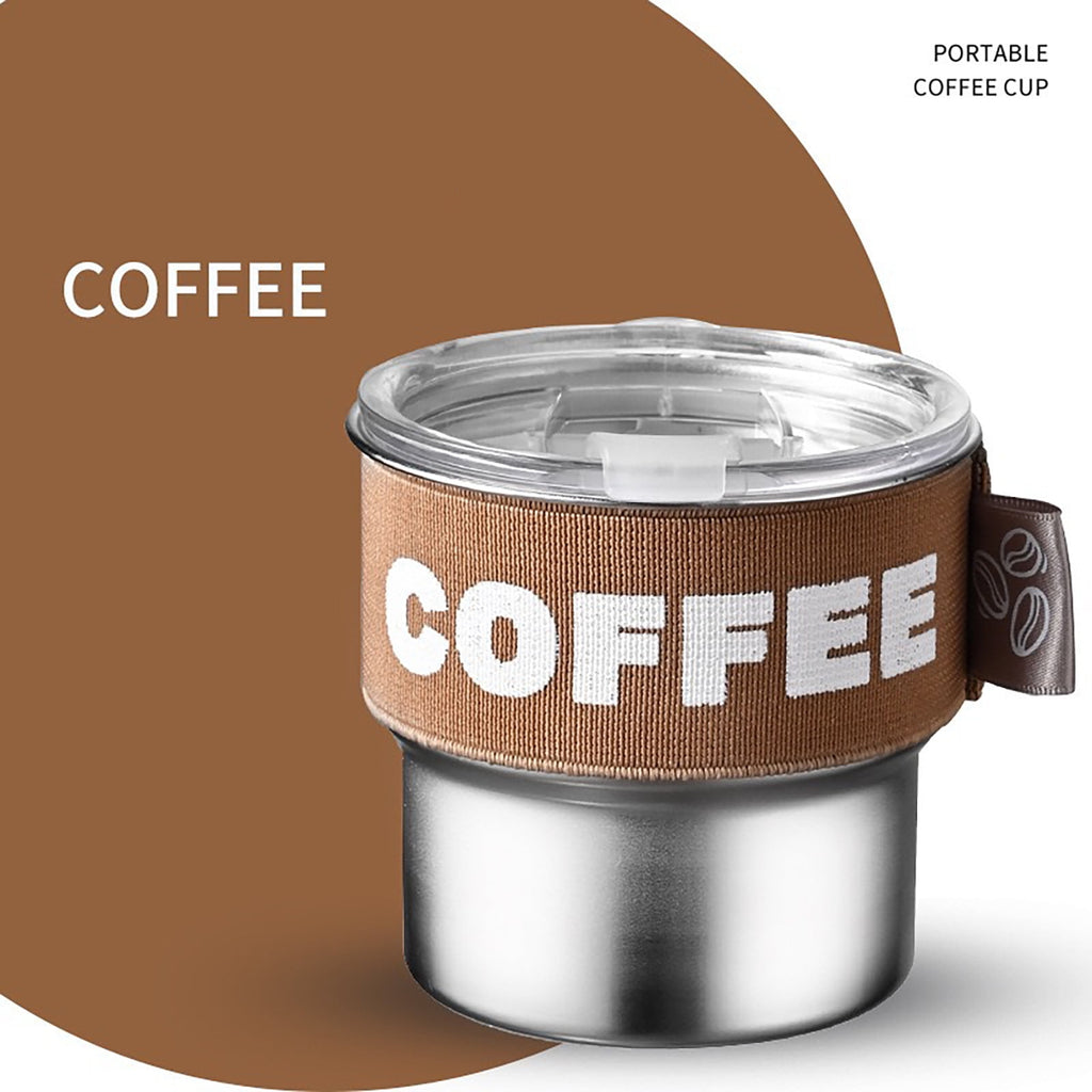 Insulated Coffee Cup Portable Stainless Steel Travel Mug with Lid Leak Proof Design Ideal for Home and Car Use 400ML Capacity