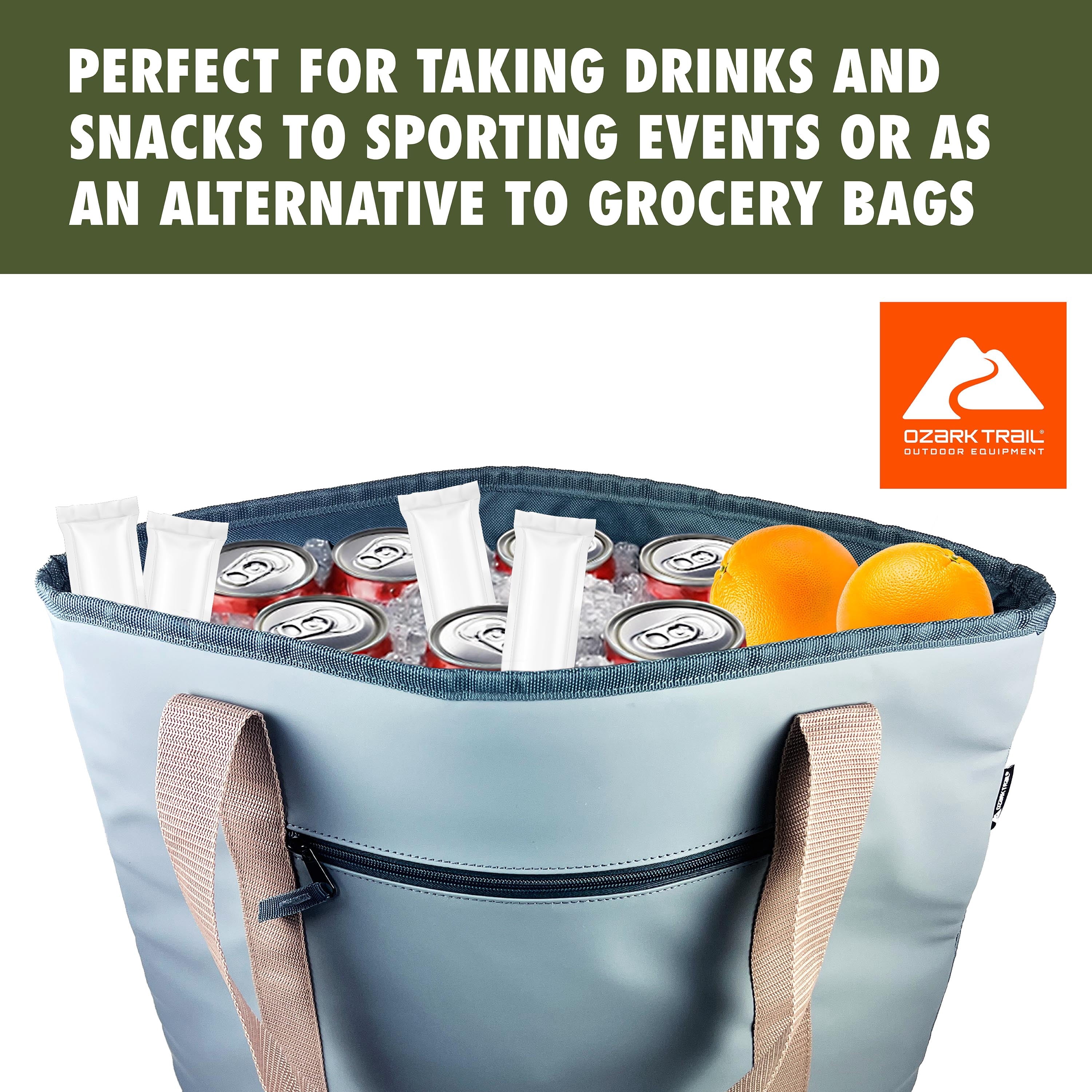 Ozark Trail 17.44 qt 50-Can Soft-Sided Cooler Tote - Gray