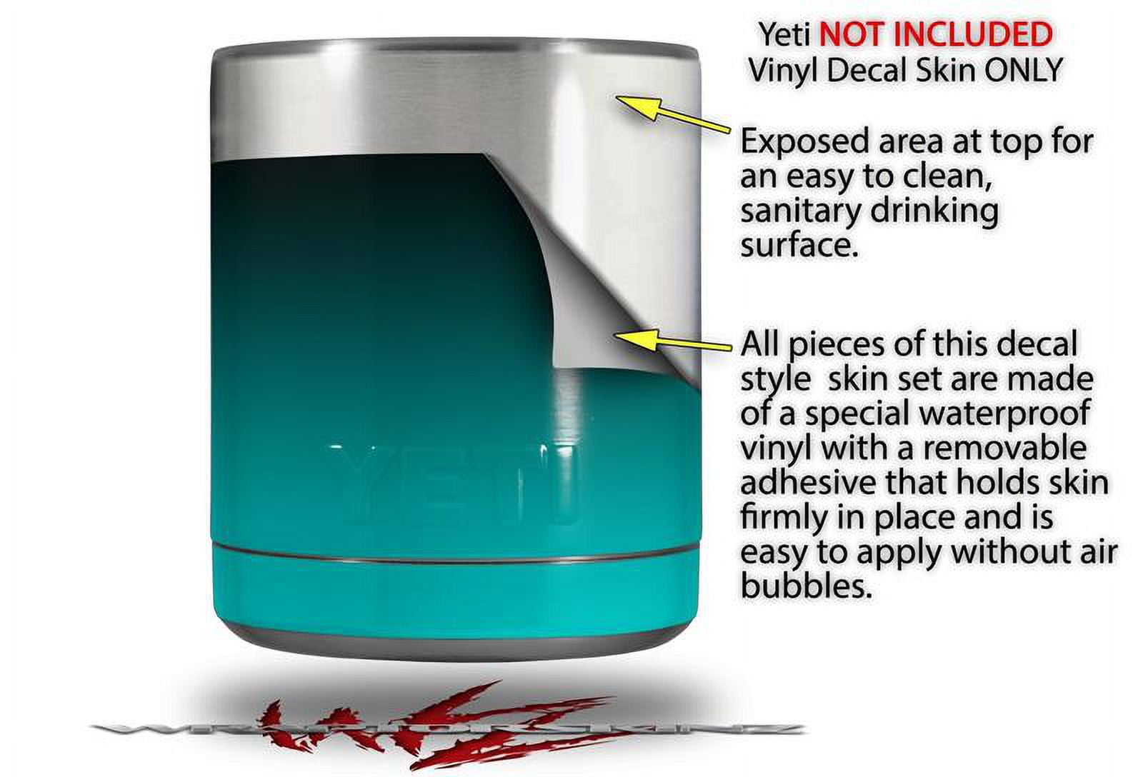 Skin Decal Wrap for Yeti Rambler Lowball - Smooth Fades Neon Teal Black by WraptorSkinz