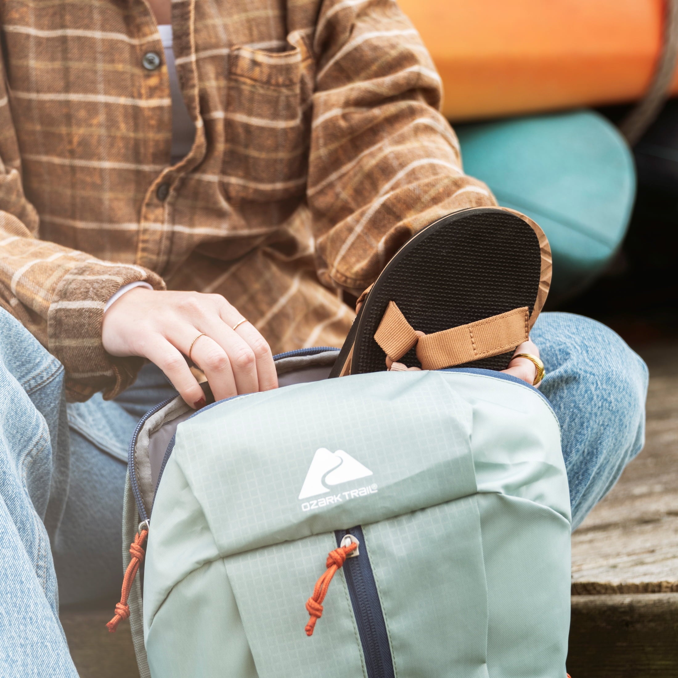 Ozark Trail 10L Daypack - Light Green, Embossed Fabric for Adults or Kids
