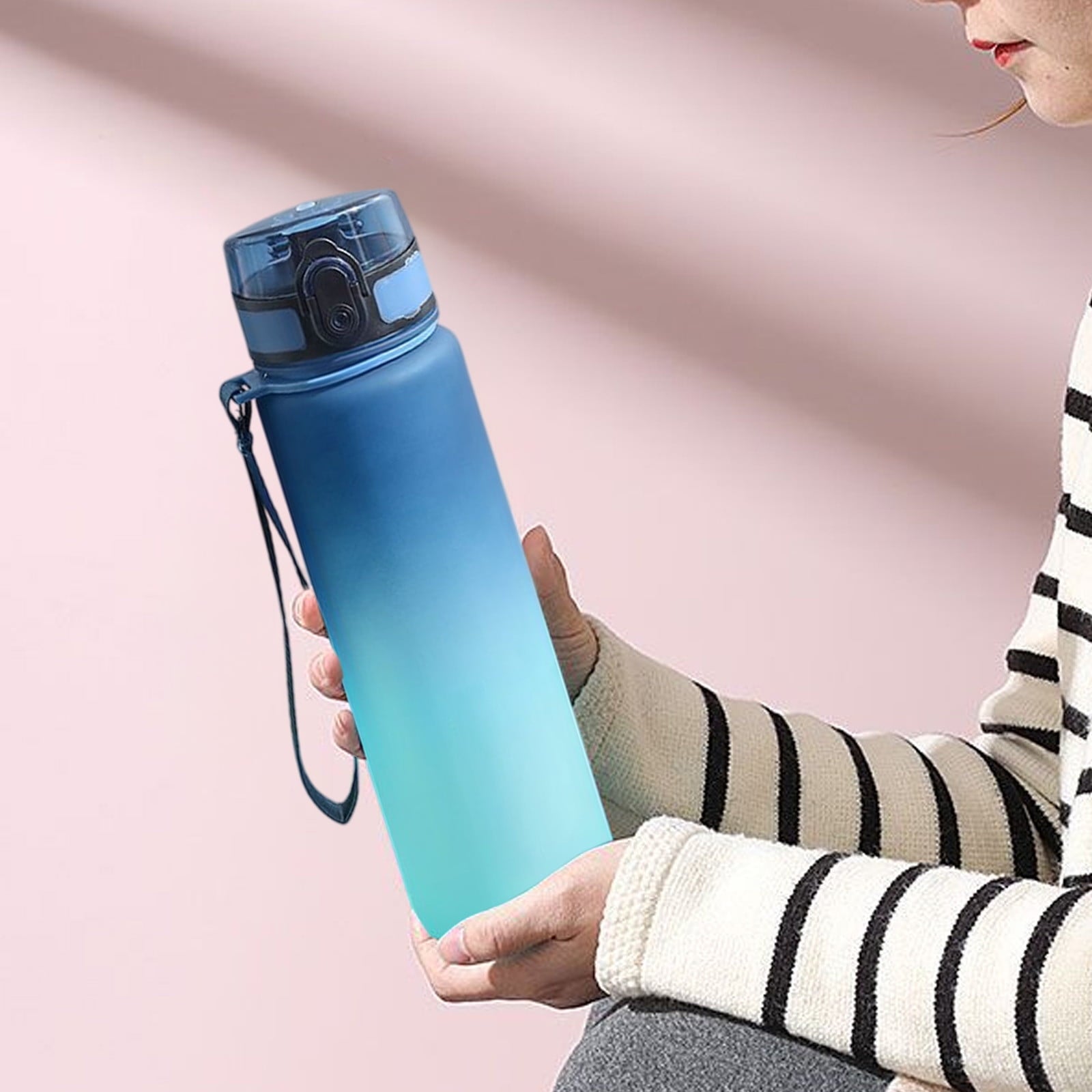 Kumdkd 24oz Leakproof Water Bottle with Infuser - Gradient Color Tritan Sports Cup for Gym & Hiking - BPA-Free Thermal Locking Tumbler for Hot/Cold Drinks