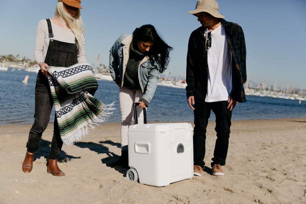 Igloo 52 QT Marine Ice Chest Cooler with Wheels - White